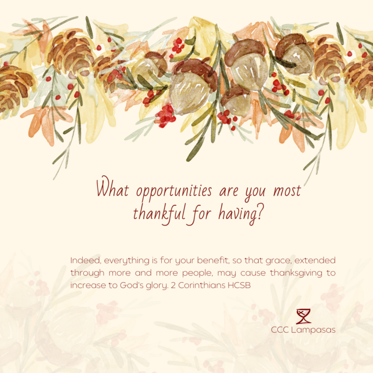 What opportunities are you most thankful for having?